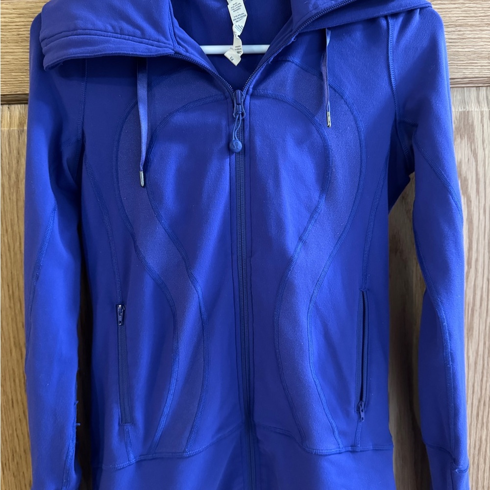 Lululemon Blue Utility Jacket with Hood and Zipper